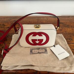 NWT Gucci Interlocking G Mini Bag in white leather, $1,250